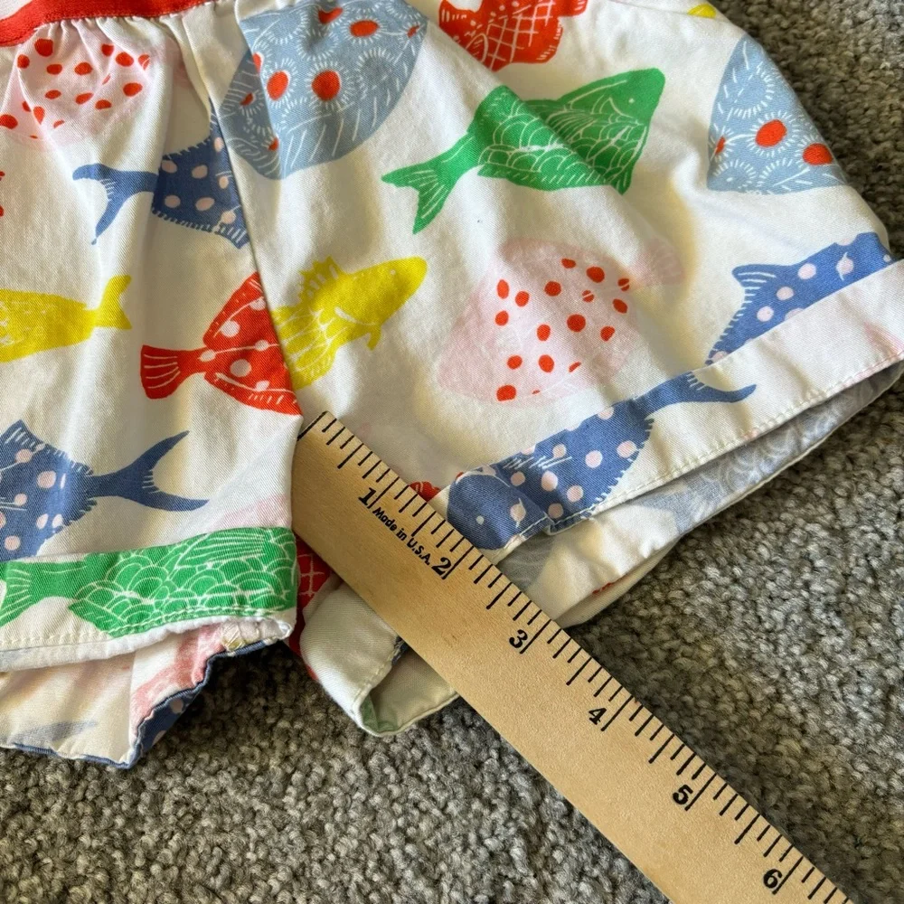 Mini boden shorts girls 4 rainbow fish primary playful summer casual vacation - Picture 10 of 10